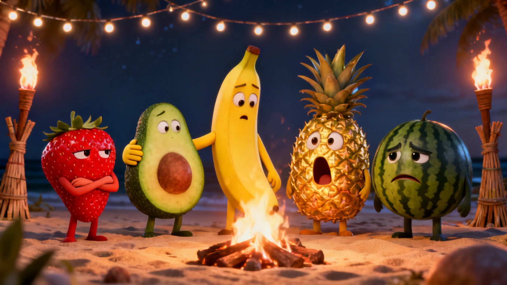 AI Fruit Love Island trend maken voor korte video's